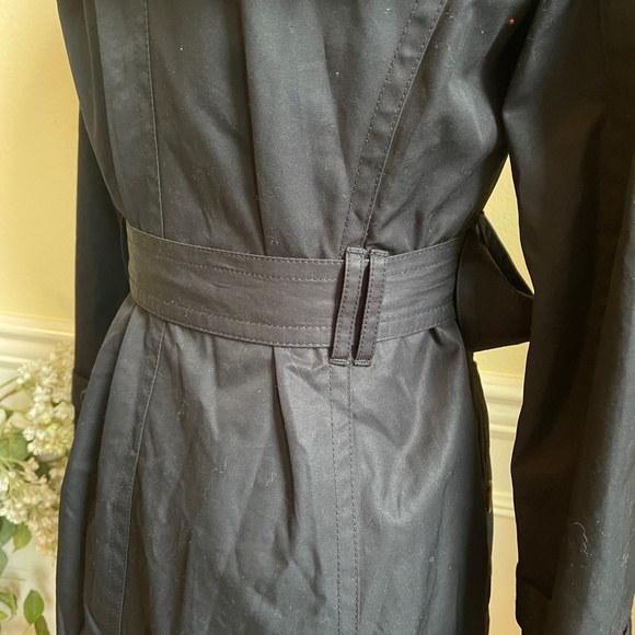 Banana Republic Women’s Classic Black Lined Trench Coat Like New SZ Petite Small - Picture 8 of 13